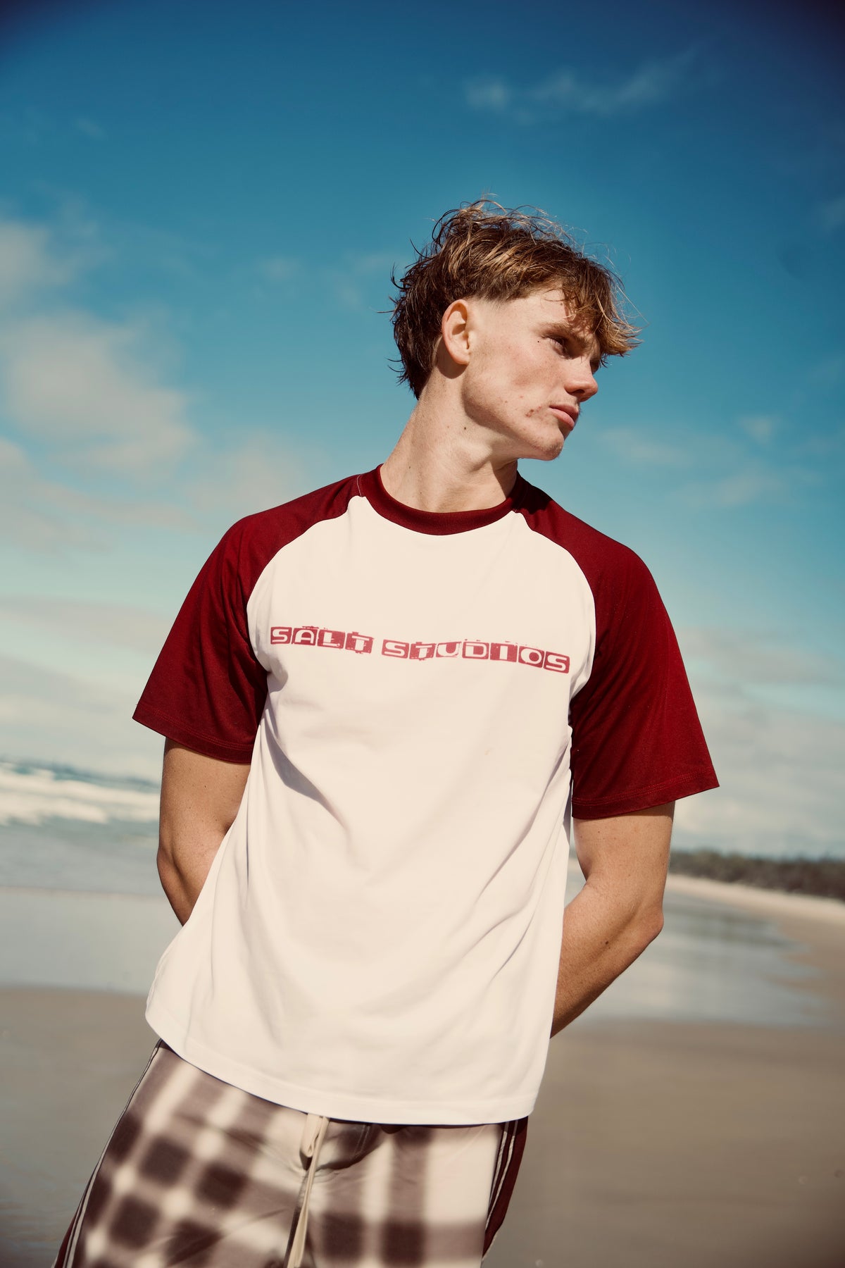 RED RAGLAN T SHIRT